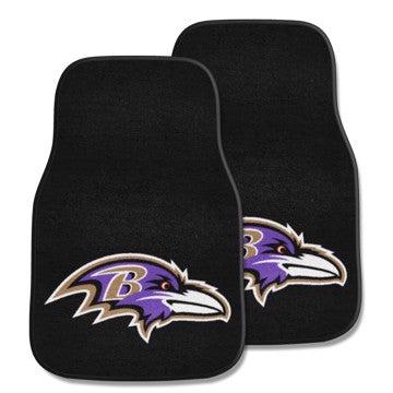 Wholesale-Baltimore Ravens 2-pc Carpet Car Mat Set NFL Auto Floor Mat - 2 piece Set - 17" x 27" SKU: 5675