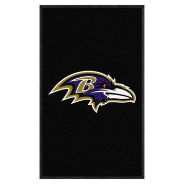 Wholesale-Baltimore Ravens 3X5 High-Traffic Mat with Durable Rubber Backing NFL Commercial Mat - Portrait Orientation - Indoor - 33.5" x 57" SKU: 7770