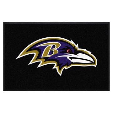 Wholesale-Baltimore Ravens 4X6 High-Traffic Mat with Durable Rubber Backing NFL Commercial Mat - Landscape Orientation - Indoor - 43" x 67" SKU: 9624