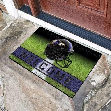 Wholesale-Baltimore Ravens Crumb Rubber Door Mat NFL Outdoor Door Mat - 18" x 30" SKU: 19935