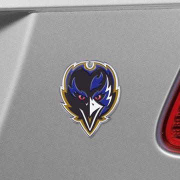 Wholesale-Baltimore Ravens Embossed Color Emblem 2 NFL Exterior Auto Accessory - Aluminum Color SKU: 60590