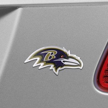 Wholesale-Baltimore Ravens Embossed Color Emblem NFL Exterior Auto Accessory - Aluminum Color SKU: 60447