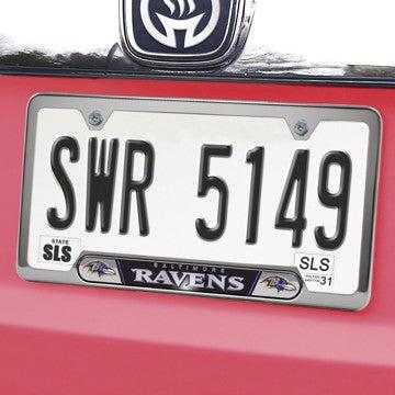 Wholesale-Baltimore Ravens Embossed License Plate Frame NFL Exterior Auto Accessory - 6.25" x 12.25" SKU: 61944