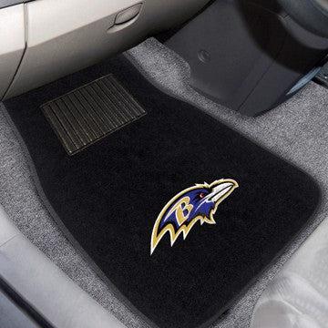 Wholesale-Baltimore Ravens Embroidered Car Mat Set NFL Auto Floor Mat - 2 piece Set - 17" x 25.5" SKU: 10336