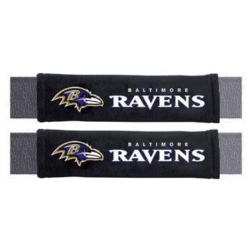 Wholesale-Baltimore Ravens Embroidered Seatbelt Pad - Pair NFL Interior Auto Accessory - 2 Pieces SKU: 32035