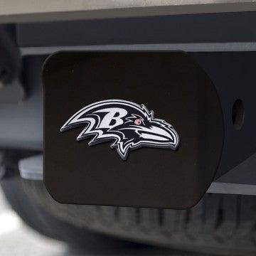 Wholesale-Baltimore Ravens Hitch Cover NFL Chrome Emblem on Black Hitch - 3.4" x 4" SKU: 21493