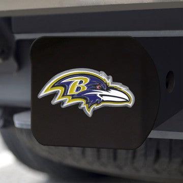Wholesale-Baltimore Ravens Hitch Cover NFL Color Emblem on Black Hitch - 3.4" x 4" SKU: 22535
