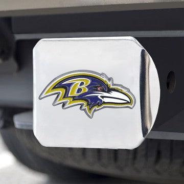 Wholesale-Baltimore Ravens Hitch Cover NFL Color Emblem on Chrome Hitch - 3.4" x 4" SKU: 22534