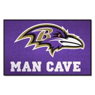 Wholesale-Baltimore Ravens Man Cave Starter NFL Accent Rug - 19" x 30" SKU: 14269