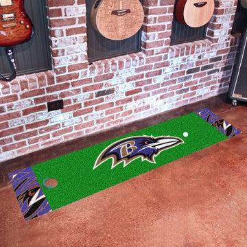 Wholesale-Baltimore Ravens NFL x FIT Putting Green Mat NFL Golf Accessory - 18" x 72" SKU: 23206