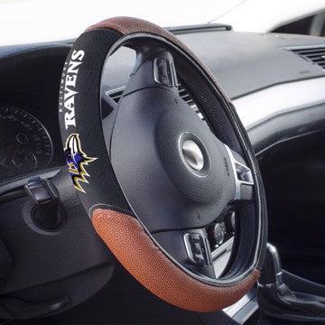 Wholesale-Baltimore Ravens Sports Grip Steering Wheel Cover NFL Universal Fit - 14.5" to 15.5" SKU: 62085