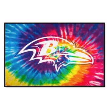 Wholesale-Baltimore Ravens Starter Mat - Tie Dye NFL Accent Rug - 19" x 30" SKU: 34245
