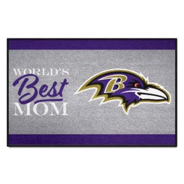 Wholesale-Baltimore Ravens Starter Mat - World's Best Mom NFL Accent Rug - 19" x 30" SKU: 18018