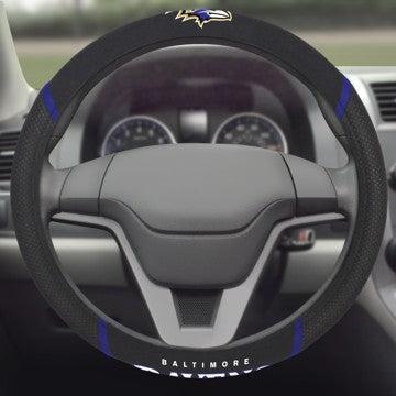 Wholesale-Baltimore Ravens Steering Wheel Cover NFL Universal Fit - 14.5" to 15.5" SKU: 15621