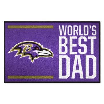 Wholesale-Baltimore Ravens World's Best Dad Starter Mat NFL Accent Rug - 19" x 30" SKU: 18159