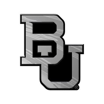 Wholesale-Baylor Molded Chrome Emblem Baylor University Molded Chrome Emblem 3.25” x 3.25 - "BU" Logo SKU: 60329