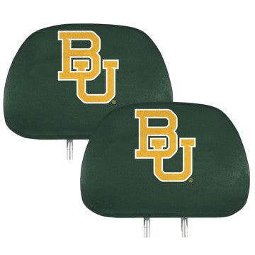 Wholesale-Baylor Printed Headrest Cover Baylor University Printed Headrest Cover 14” x 10” - "BU" Primary Logo SKU: 62038