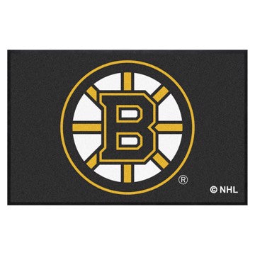 Wholesale-Boston Bruins 4X6 High-Traffic Mat with Rubber Backing NHL Commercial Mat - Landscape Orientation - Indoor - 43" x 67" SKU: 12835