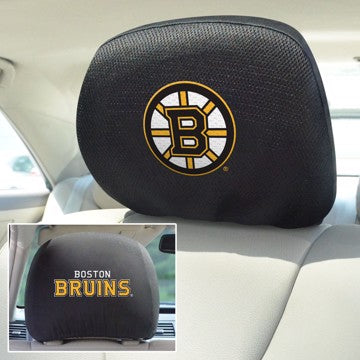 Wholesale-Boston Bruins Headrest Cover Set NHL Universal Fit - 10" x 13" SKU: 14778