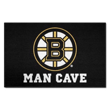 Wholesale-Boston Bruins Man Cave Starter NHL Accent Rug - 19" x 30" SKU: 14394