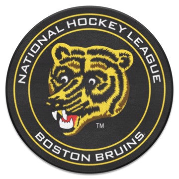 Wholesale-Boston Bruins Puck Mat - Retro Collection NHL Accent Rug - Round - 27" diameter SKU: 35442