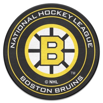 Wholesale-Boston Bruins Puck Mat - Retro Collection NHL Accent Rug - Round - 27" diameter SKU: 35456