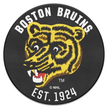 Wholesale-Boston Bruins Roundel Mat - Retro Collection NHL Accent Rug - Round - 27" diameter SKU: 35441