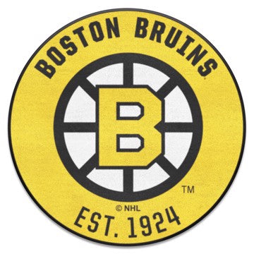 Wholesale-Boston Bruins Roundel Mat - Retro Collection NHL Accent Rug - Round - 27" diameter SKU: 35448