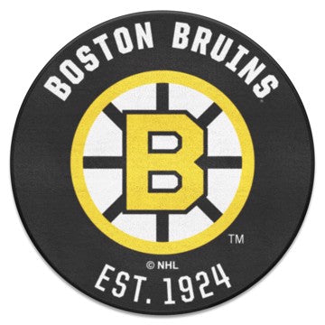 Wholesale-Boston Bruins Roundel Mat - Retro Collection NHL Accent Rug - Round - 27" diameter SKU: 35455