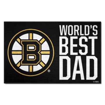 Wholesale-Boston Bruins Starter Mat - World's Best Dad NHL Accent Rug - 19" x 30" SKU: 31146