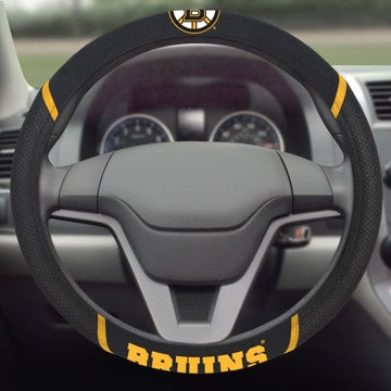Wholesale-Boston Bruins Steering Wheel Cover NHL Universal Fit - 15" x 15" SKU: 14842