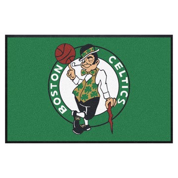 Wholesale-Boston Celtics 4X6 High-Traffic Mat with Rubber Backing NBA Commercial Mat - Landscape Orientation - Indoor - 43" x 67" SKU: 9901
