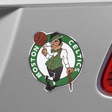 Wholesale-Boston Celtics Embossed Color Emblem NBA Exterior Auto Accessory - Aluminum Color SKU: 60425