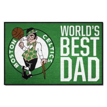 Wholesale-Boston Celtics Starter Mat - World's Best Dad NBA Accent Rug - 19" x 30" SKU: 31178