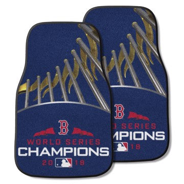 Wholesale-Boston Red Sox 2-pc Carpet Car Mat Set MLB Auto Floor Mat - 2 piece Set - 17" x 27" SKU: 25705