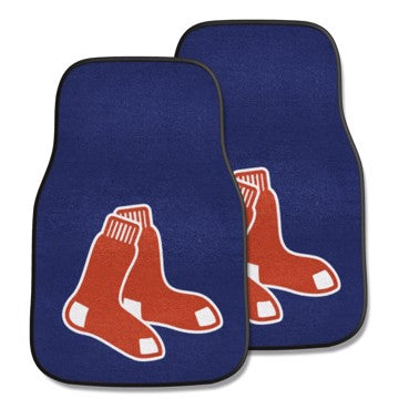 Wholesale-Boston Red Sox 2-pc Carpet Car Mat Set MLB Auto Floor Mat - 2 piece Set - 17" x 27" SKU: 29182