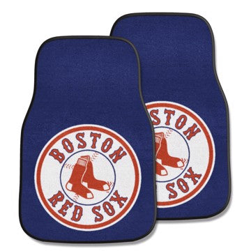 Wholesale-Boston Red Sox 2-pc Carpet Car Mat Set MLB Auto Floor Mat - 2 piece Set - 17" x 27" SKU: 6793