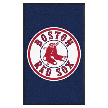 Wholesale-Boston Red Sox 3X5 High-Traffic Mat with Durable Rubber Backing MLB Commercial Mat - Portrait Orientation - Indoor - 33.5" x 57" SKU: 9826