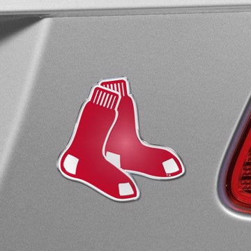 Wholesale-Boston Red Sox Embossed Color Emblem MLB Exterior Auto Accessory - Aluminum Color SKU: 60398
