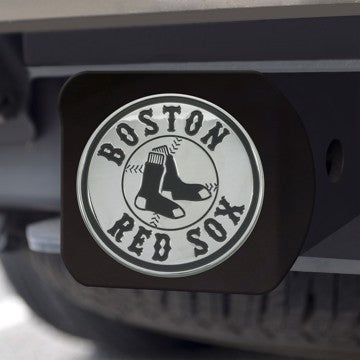 Wholesale-Boston Red Sox Hitch Cover MLB Chrome Emblem on Black Hitch - 3.4" x 4" SKU: 26521