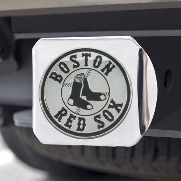 Wholesale-Boston Red Sox Hitch Cover MLB Chrome Emblem on Chrome Hitch - 3.4" x 4" SKU: 15635