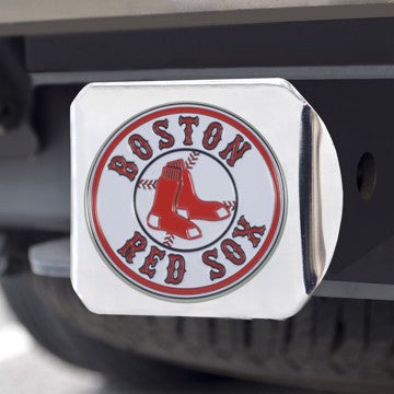 Wholesale-Boston Red Sox Hitch Cover MLB Color Emblem on Chrome Hitch - 3.4" x 4" SKU: 26530
