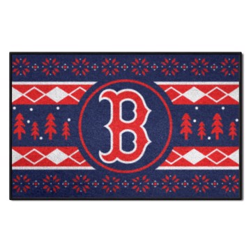 Wholesale-Boston Red Sox Holiday Sweater Starter Mat MLB Accent Rug - 19" x 30" SKU: 26392