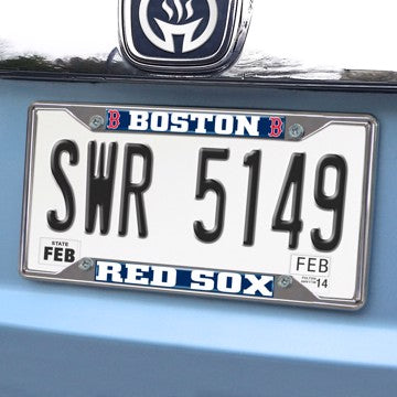 Wholesale-Boston Red Sox License Plate Frame MLB Exterior Auto Accessory - 6.25" x 12.25" SKU: 15169