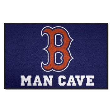 Wholesale-Boston Red Sox Man Cave Starter MLB Accent Rug - 19" x 30" SKU: 22383