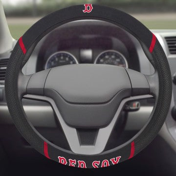 Wholesale-Boston Red Sox Steering Wheel Cover MLB Universal Fit - 15" x 15" SKU: 15168