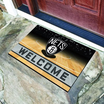 Wholesale-Brooklyn Nets Crumb Rubber Door Mat NBA Outdoor Door Mat - 18" x 30" SKU: 21942