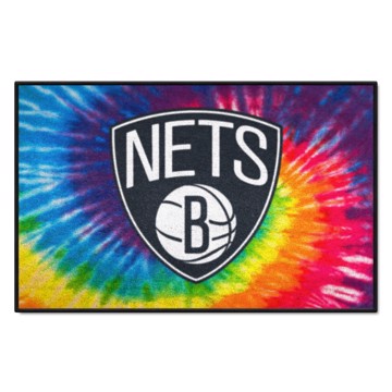 Wholesale-Brooklyn Nets Starter Mat - Tie Dye NBA Accent Rug - 19" x 30" SKU: 34371
