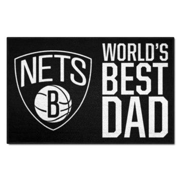 Wholesale-Brooklyn Nets Starter Mat - World's Best Dad NBA Accent Rug - 19" x 30" SKU: 31179