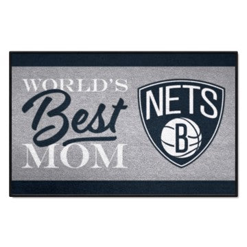Wholesale-Brooklyn Nets Starter Mat - World's Best Mom NBA Accent Rug - 19" x 30" SKU: 34171